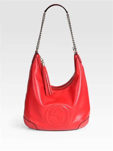 gucci soho chain shoulder bag red|Gucci soho diamond bag.